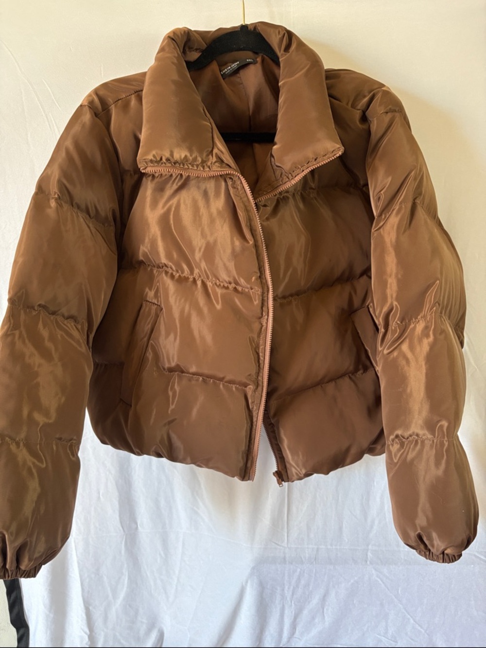 Cropped Brown Puffer Jacket